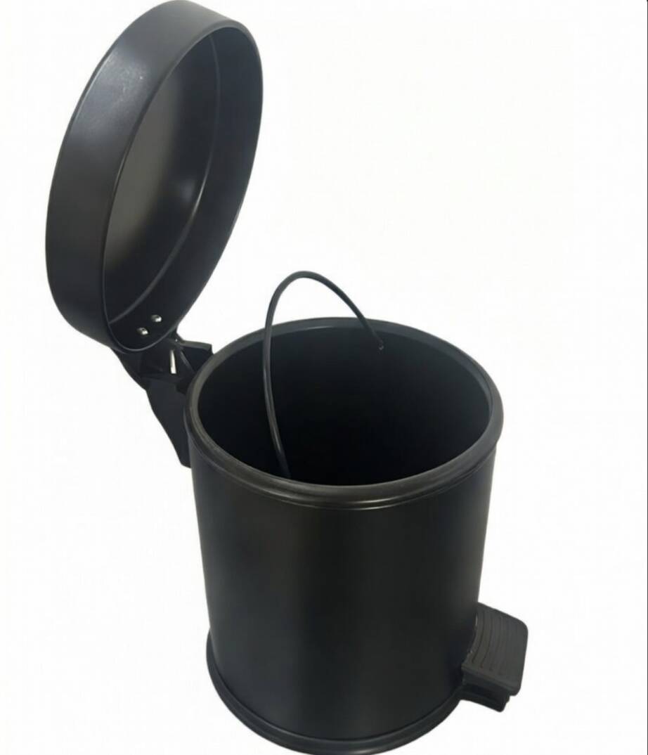5 Lt Pedallı Kapaklı Çöp Kovası Siyah - MRT-4501-5L - 2