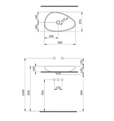 BOCCHI - Etna Çanak Lavabo 58 cm Mat Kaşmir - OUTLET - 1114-011-0125-TESHIR - 2
