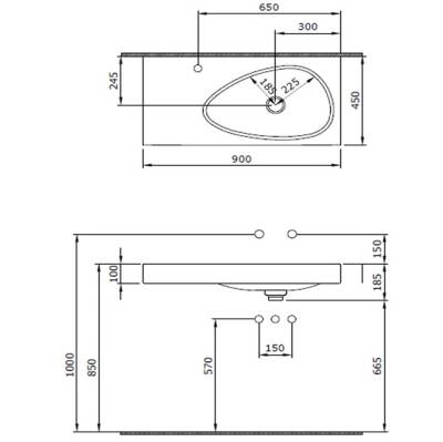 Bocchi Etna Etajerli Lavabo 90 cm Buz Mavisi - 1115-029-0126 - 1