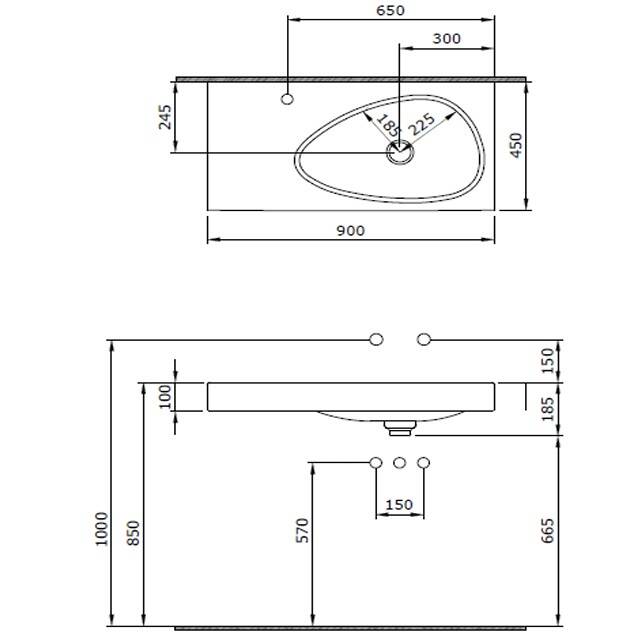 Bocchi Etna Etajerli Lavabo 90 cm Buz Mavisi - 1115-029-0126 - 1