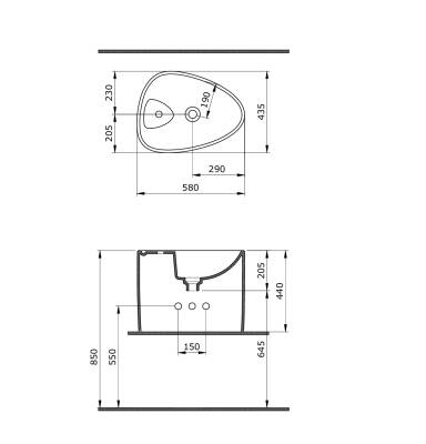 Bocchi Etna Tezgah Üstü Monoblok Lavabo Beyaz - 1343-A01-0126 - 3