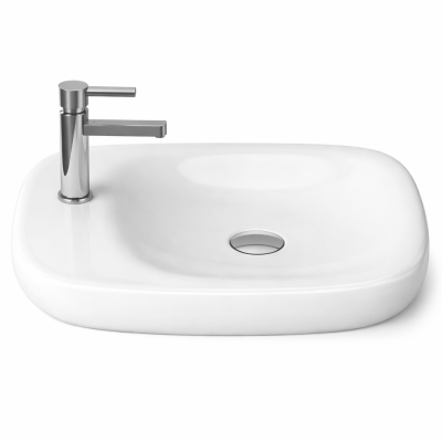 Bocchi Fenice 55 x 40 cm Parlak Beyaz Çanak Lavabo - 1164-001-0125 - 1