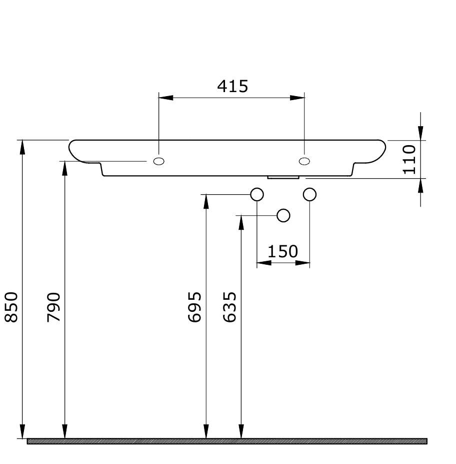 Bocchi Fenice Etajerli Lavabo 90 cm Parlak Beyaz - 1165-001-0126 - 4