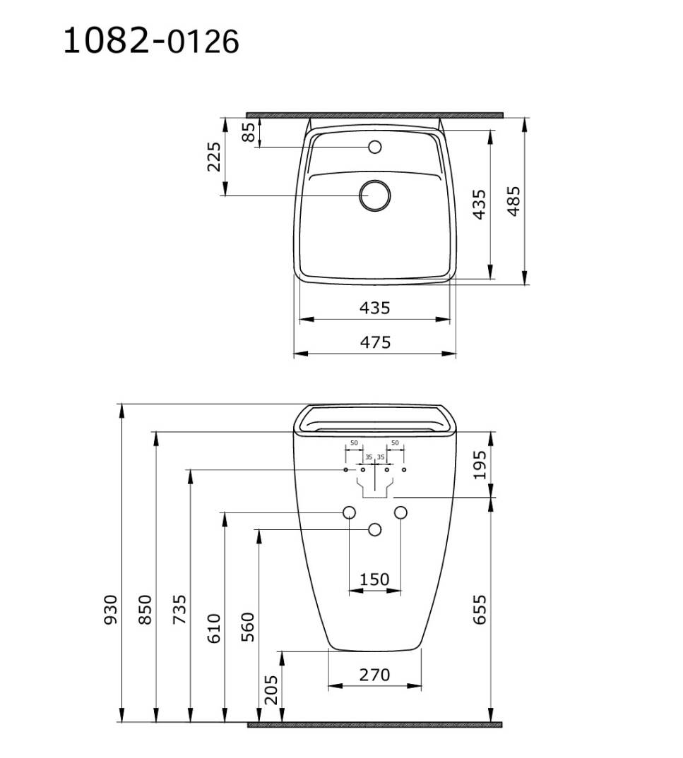 Bocchi - Fırenze Asma Monoblok Lavabo Batarya Delikli Mat Siyah - 1082-004-0126 - 3