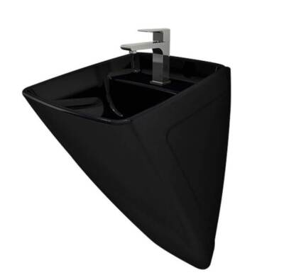 BOCCHI - Firenze Asma Monoblok Lavabo Parlak Siyah - OUTLET - 1082-005-0126-TESHIR