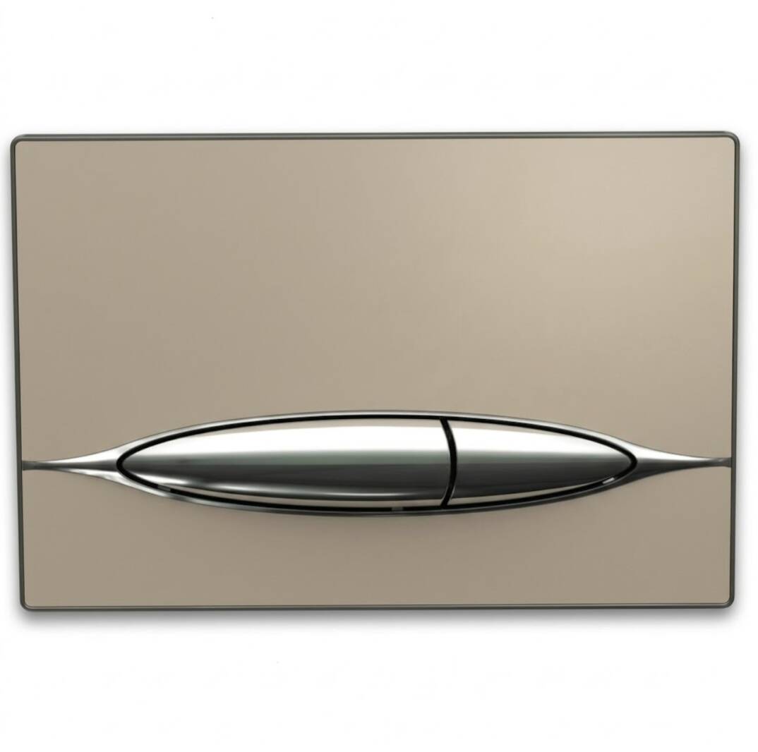 BOCCHI - Metauro Kaşmir Cam-Metal Çift Elips Butonlu Kumanda Paneli - OUTLET - 8200-0123-TESHIR - 1