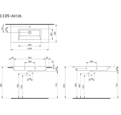 Bocchi Milano Etajerli Lavabo 100 cm Mat Antrasit - 1105-020-0126 - 2