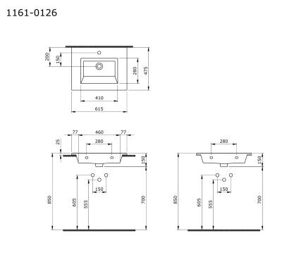 Bocchi Milano Etajerli Lavabo Mat Kaşmir - 1161-011-0126 - 2