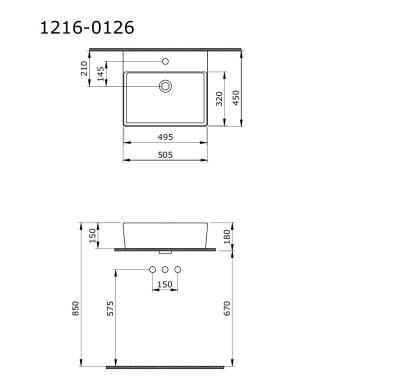 Bocchi Milano Lavabo 50 cm Parlak Beyaz - 1216-001-0126 - 2