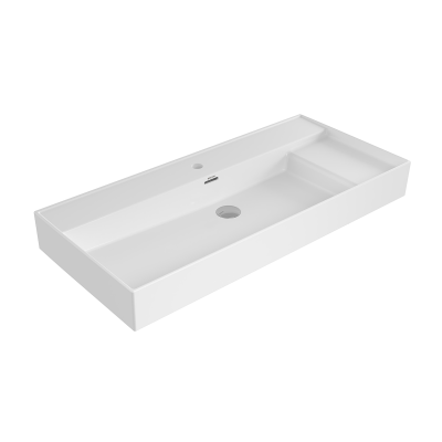 Bocchi Milano Sağdan Etajerli Tezgah Üstü Asma Lavabo 100 cm Beyaz - 1538-001-0126 - 1