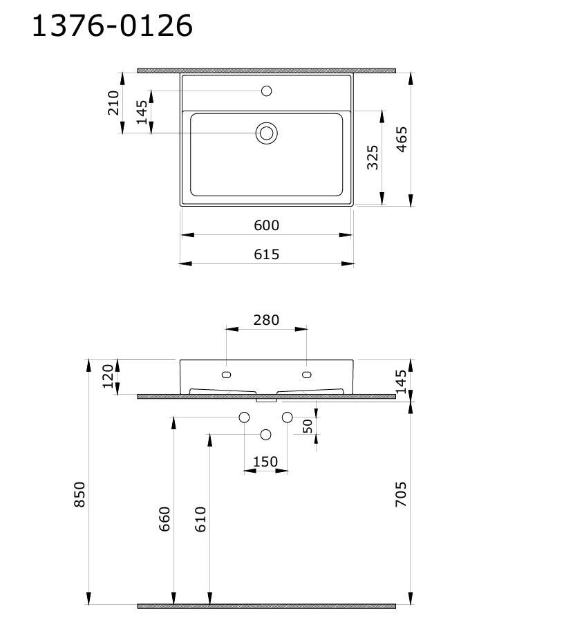Bocchi Milano Tezgah Üstü Asma Lavabo Beyaz - 1276-001-0126 - 1