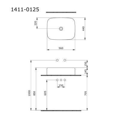 Bocchi New Age Tezgah Üstü Lavabo 55 cm - 1411-001-0125 - 1