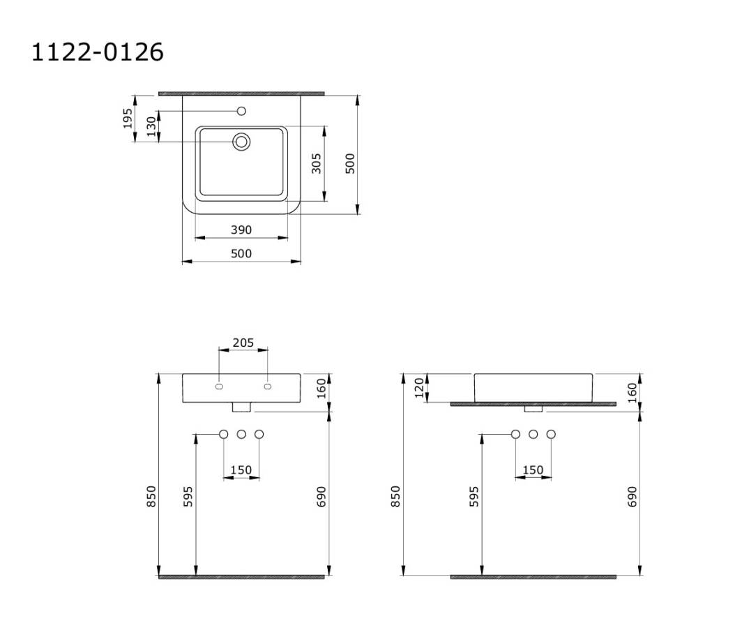 Bocchi Parma Tezgah Üstü Lavabo Beyaz - 1122-001-0126 - 1