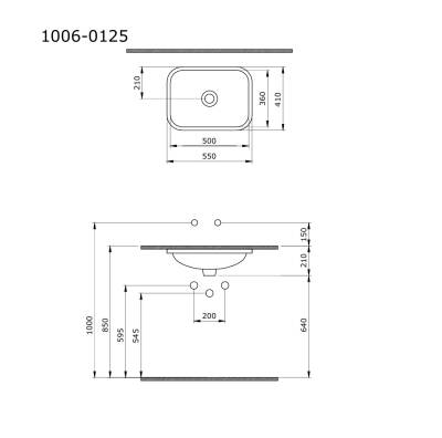 Bocchi Scala Arch Tezgah Altı Lavabo Parlak Siyah 55 cm - 1006-005-0125 - 2