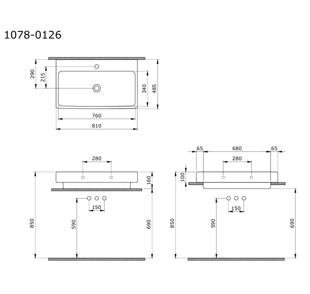 Bocchi Scala Arch Tezgah Üstü Lavabo Kaşmir 80 cm - 1078-011-0126 - 2