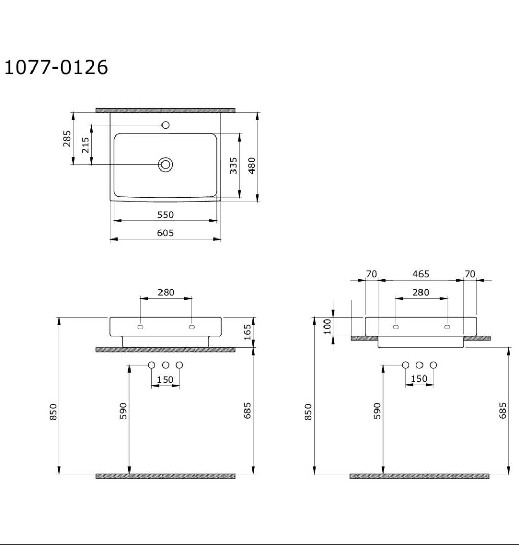 Bocchi Scala Arch Tezgah Üstü 60 cm Lavabo Parlak Beyaz - 1077-001-0126 - 2