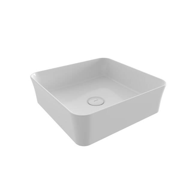 BOCCHI - Slim Line Kare Çanak Lavabo 38 x 38 cm Parlak Beyaz - OUTLET - 1477-001-0125-TESHIR - 1