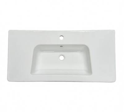 Bocchi - Sonia SX5 Tezgah Üstü Lavabo 100 cm Parlak Beyaz - 1108-001-0826 - 2