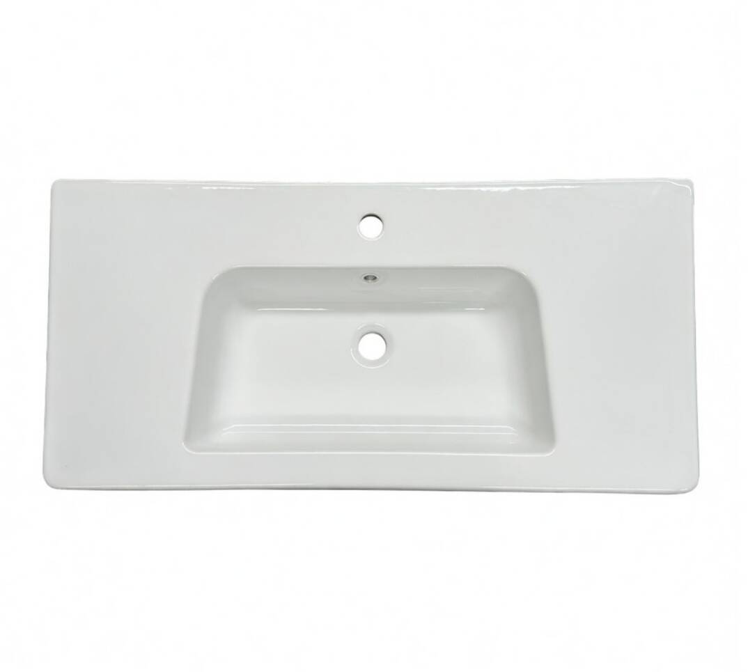 Bocchi - Sonia SX5 Tezgah Üstü Lavabo 100 cm Parlak Beyaz - 1108-001-0826 - 2