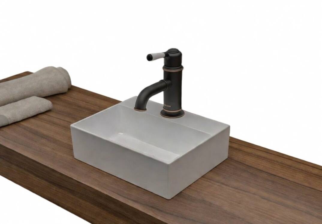 Bocchi Sottile Slim Line Dikdörtgen Batarya Banklı Lavabo Beyaz - 1470-001-0126 - 1