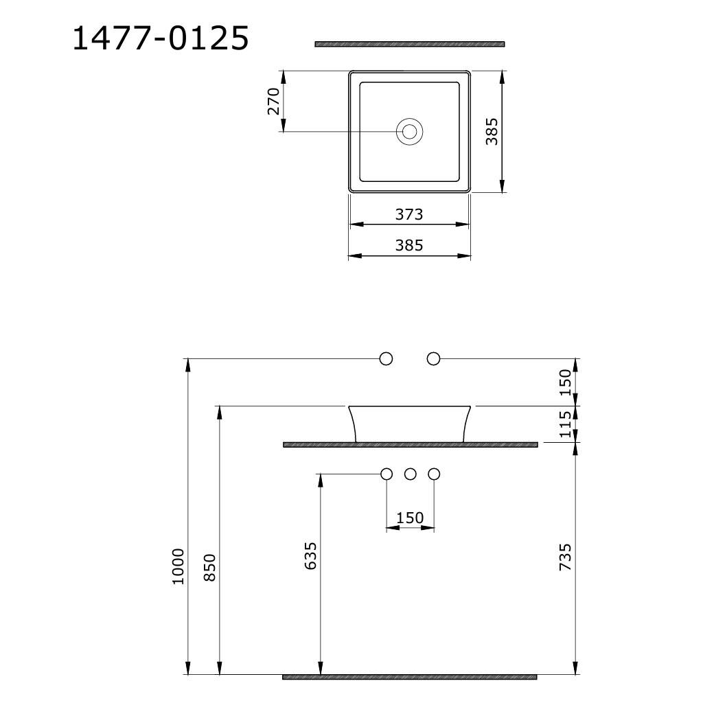 Bocchi Sottile Slim Line Tezgah Üstü Lavabo 38 cm Mat Kahve - 1477-025-0125 - 2