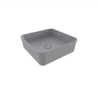 Bocchi - Sottile Slim Line Tezgah Üstü Lavabo 38*38 cm Mat Gri - 1477-006-0125 - 1