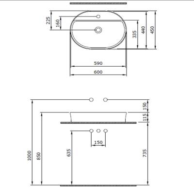 Bocchi Sottile Slim Line Tezgah Üstü Lavabo Kahve - 1600-025-0126 - 2