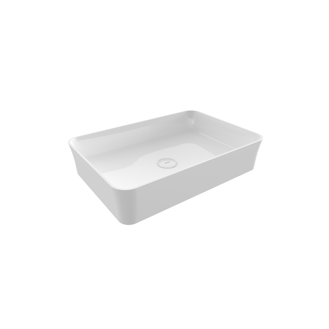 Bocchi Sottile Slim Line Tezgah Üstü Lavabo Parlak Beyaz 55 cm - 1476-001-0125 - 1