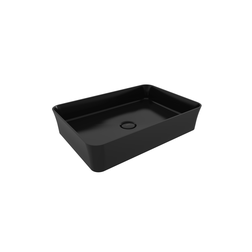 Bocchi Sottile Slim Line Tezgah Üstü Lavabo Parlak Siyah 55 cm - 1476-005-0125 - 1