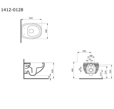 Bocchi - Strata Asma Klozet Parlak Beyaz Kapak Dahil OUTLET- 1412-001-0128TK-TESHIR - 2