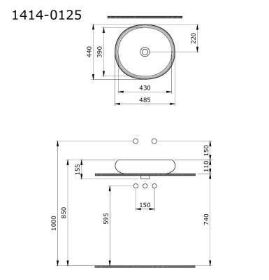 BOCCHI - Strata Lavabo 49 cm Parlak Beyaz - OUTLET - 1414-001-0125-TESHIR - 2