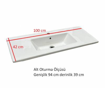 Bocchi - Tezgah Üstü Lavabo 41*100 Parlak Beyaz - 1329-001-0126 - 2