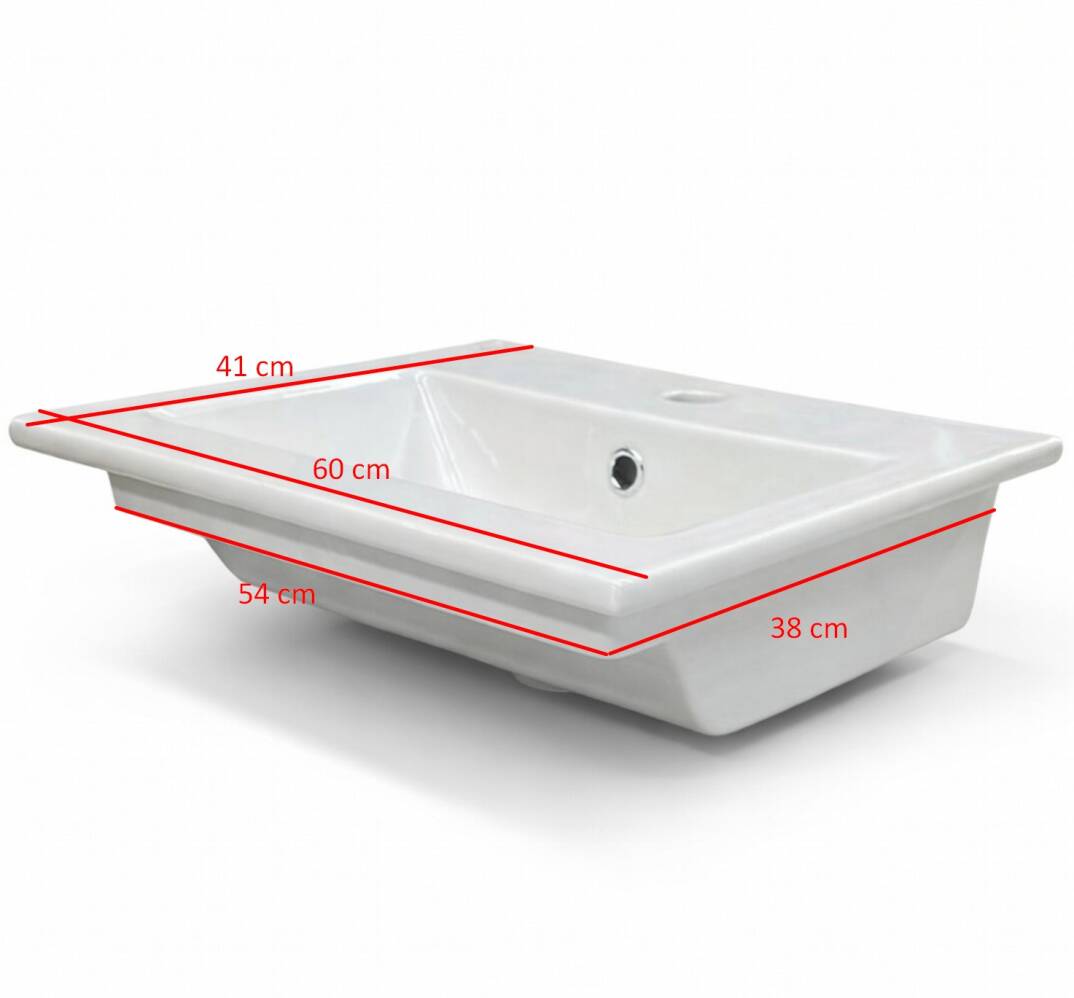 Bocchi - Tezgah Üstü Lavabo 41*60 cm Parlak Beyaz - 1325-001-0126 - 6