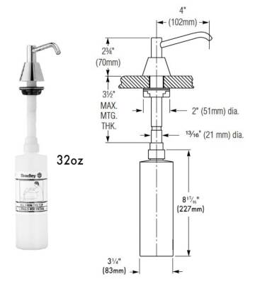 BOCCHI -Tezgaha Montajlı 1 Litre Krom Sıvı Sabunluk OUTLET - 6324-680000-TESHIR - 2
