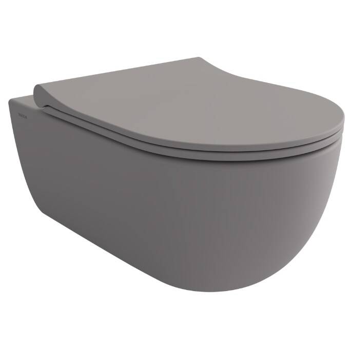 BOCCHI - V-Tondo Rimless Asma Klozet Mat Gri Kapak Dahil OUTLET - 1416-006-0128TK-TESHIR - 1