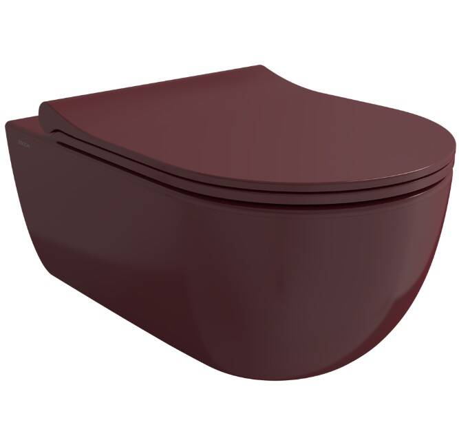 BOCCHI - V-Tondo Rimless Asma Klozet Parlak Burgonya Bordosu Kapak Dahil OUTLET - 1416-072-0128TK-TESHIR - 1