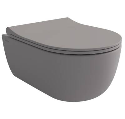 Bocchi - V-Tondo Rimless Kısa Asma Klozet 49 cm Mat Gri - 1417-006-0128 - 1