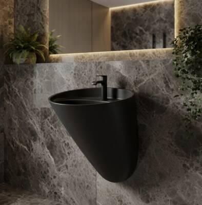 Bocchi - Venezia Asma Monoblok Lavabo Batarya Delikli Mat Siyah - 1083-004-0126 - 2