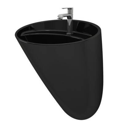 Bocchi - Venezia Asma Monoblok Lavabo Batarya Delikli Parlak Siyah - 1083-005-0126 - 1