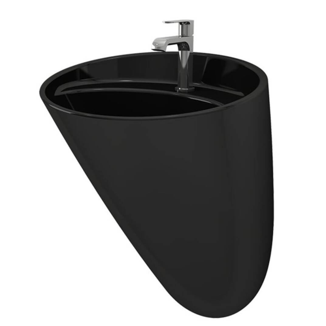 Bocchi - Venezia Asma Monoblok Lavabo Batarya Delikli Parlak Siyah - 1083-005-0126 - 1