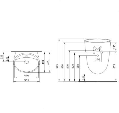 BOCCHI - Venezia Asma Monoblok Lavabo Turuncu - OUTLET - 1083-012-0126-TESHIR - 3