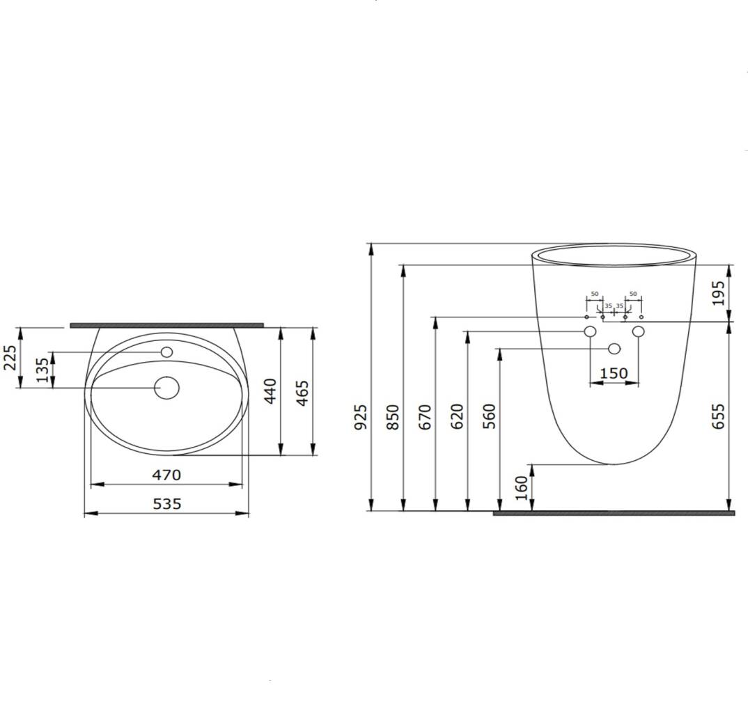 BOCCHI - Venezia Asma Monoblok Lavabo Turuncu - OUTLET - 1083-012-0126-TESHIR - 3