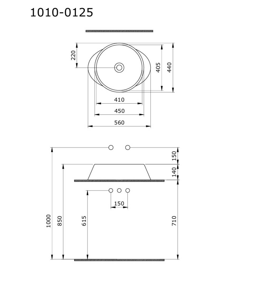 Bocchi Venezia Çanak Lavabo Mat Buzmavi 56 cm - 1010-029-0125 - 2