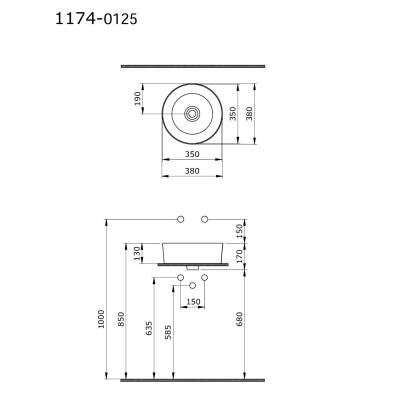 Bocchi Vessel Çanak Lavabo Mat Beyaz - 1174-002-0125 - 1