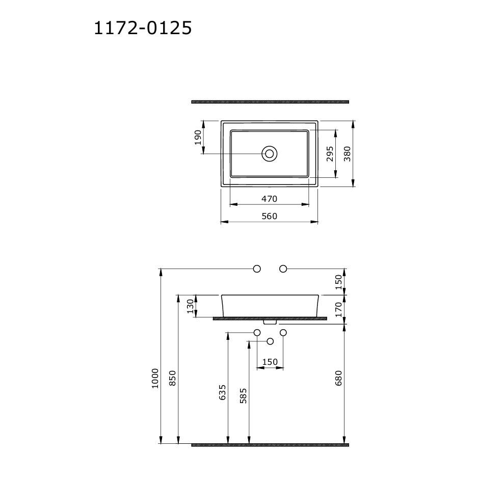 BOCCHI - Vessel Dikdörtgen Lavabo 56 x 38 cm Mat Gri - OUTLET - 1172-006-0125-TESHIR - 2