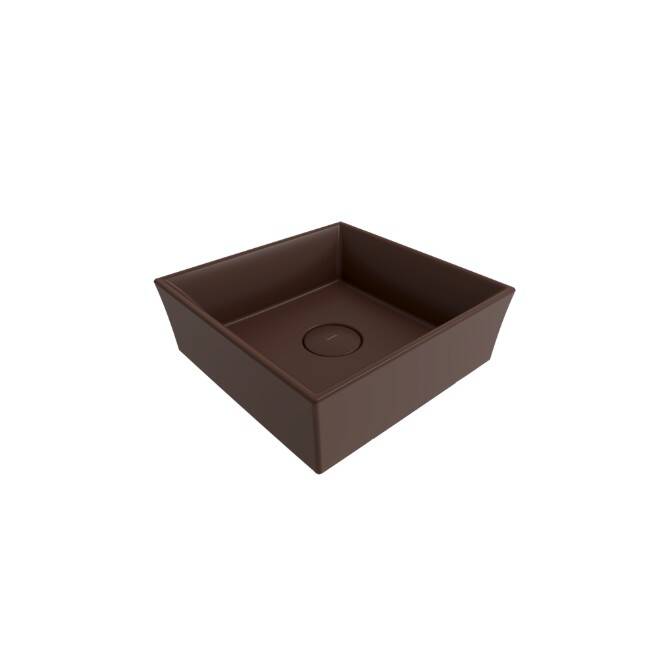 BOCCHI - Vessel Kare Lavabo 38 x 38 cm Mat Kahve - OUTLET - 1173-025-0125-TESHIR - 1