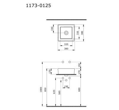 BOCCHI - Vessel Kare Lavabo 38 x 38 cm Mat Kahve - OUTLET - 1173-025-0125-TESHIR - 3