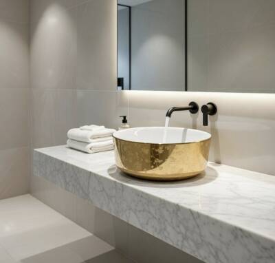 BOCCHI - Vessel (Luna) Çanak Lavabo Desenli Parlak Altın - OUTLET - 1174-412-0125-TESHIR - 4