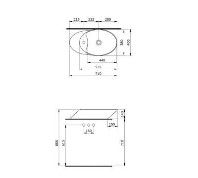 Bocchi - Vessel Tezgah Üstü Çanak Lavabo Beyaz OUTLET - 1021-001-0126-TESHIR - 2