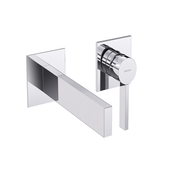 Bocchi Cube Tek Kumandalı Çift Delikli Ankastre Lavabo Bataryası - 1015-0044-TESHIR - 1